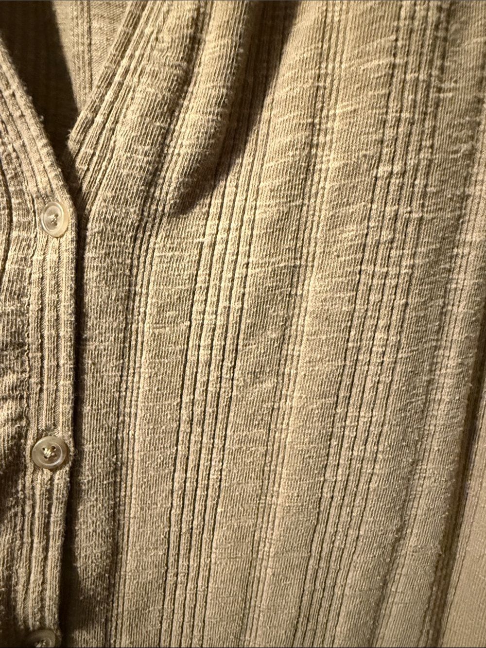 Universal Thread Ribbed Button-Front Tank Top in Tan - Picture 2 of 6